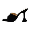 Moda Sandalias de tacón alto de punta de punta para mujer Solid Slipper Slipper Mujeres de verano
