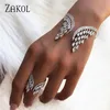 Zakol Mode Luxe Cubique Zircone Grand Angle Ailes En Forme De Manchette Bracelet Bracelet Pour Femmes Fille Fête De Mariage Bijoux FSBP2011 Q0717