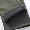 Heren winter dikke warme fleece haai huid broek casual tactische militaire broek mannelijke stretch waterdichte uitloper sweatbroek x0615