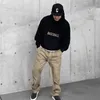 شرابة عتيقة مقنعين من النوع الثقيل للنساء للنساء الشارع سترة البيسبول سترة Pullover Hip Hop Style العلامة التجارية كبيرة الحجم