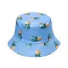 2021 Летняя Панама Ананас Печатная Печатная Шляпа Мужчин Рыболовные Рыбанки Шляпы Женщины Девушки Крышка 14 Цветов на выбор