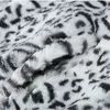 Winter faux bont luipaard print jas harajuku mode losse warme jas hip-hop streetwear dikker uitloper oversize 210619