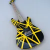 , Kram Professional Performance Eddie Van Halen Guitar YellowStriped Black Electric Guitar 6 Cuerdas