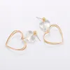 Dangle & Chandelier 2021 Alloy Double Heart Large Earrings Exaggerated Clear Acrylic LOVE Heart Dangle Drop Earrings For Women