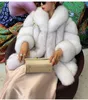 Kvinnors Fur Faux Berömd Italien Design Modig Big Collar Natural Striped Coats Plus Storlek