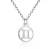 Constell Anhänger Edelstahl Halsketten Silber Gold Münze Horoskop Zeichen Halskette Ketten für Frauen Männer Modeschmuck Will und Sandy
