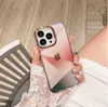 Capas telefônicos de Aurora de gradiente para iPhone 13 11 pro máximo 12 mini xs xr x capa protetora de arco-íris bonito