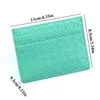 Manlig och kvinnlig kortfodral Solid Färg Business ID Korthållare Vävt mönster Ultra-tunn plånbok PU Läder Handgjord handväska