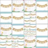 Banner Bandiere Forniture per feste festive Giardino di casa Primo anniversario Giraffa piatta e stampa Bottone per baby shower con stamina di iuta a coda di rondine