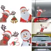 Interiördekorationer bilklistermärke magnetisk dekal juldekoration kylmagnet jultomten snögubbe reflekterande dekor tillbehör