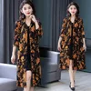 Kvinnors dike rockar Spring Autumn Womens Flower Long Elegant Outwear Female Woman Single-Breasted Mid-Längd Coat Overrock Plus Size