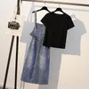 Casual Kleider 2022 Sommer Verstellbaren Riemen Denim Kleid Sommerkleid Frauen Ärmellose Lange Plus Größe Für Koreanische Straße Robe Femme