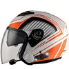 オートバイヘルメット DOT 承認制服オープンフェイス 3/4 スマートインテリジェントヘルメット Bluetooth ヘッドセットと取り外し可能なライナー MSOHK101
