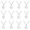 12 Constellation Zodiac tecken halsband för kvinnor rostfritt stål silver länk kedja leo libra aries cirkel horoskop astrologi