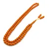 Tasbih Orange Resin 99 Pärlor Armband Eid Gift Muslim Rosary Bead Islamic Arabisk Smycken Tillbehör 2021 Fashion Misbaha Produkt