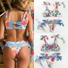 Ruffle Bikini Floral Print Swimsuit Biquinis Feminino Bow Swim wear Lace Bikini Set Bathing Suit Women Bikins Hollow Out