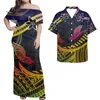 Robes décontractées Hycool Midi pour femmes Party Polynésien Tribal Chuuk Imprimer Robes pour femmes Vêtements d'épaule