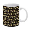 Mugs Traditional Gold Glitter Hearts White Mug 11oz Ceramic Tea Cup Coffee Friends Birthday Gift Art Sparkle Spar