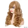 21 polegadas encaracolado peruca sintética luz Loira Perruques de Chaveux Humanos Simulation Wigs Human Wig-367