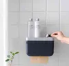 Wall Mount Bathroom Shelf Tissue Box Toilet Paper Holder Napkin Case Bathroom Storage Rack Organizer Bathroom Accessories 210326