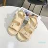 Женщины 2021 Sandal Mini Double G Желевые тапочки женские потерты тапочки роскоши дизайнерские сандалии с плоским мул регулируемый пряжкой пляж флип