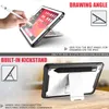 TPU PC Tablet Cases for iPad 10.2 [7th/8th Gen] Mini 5/4 Air 3/2/1 Pro 11/10.5/9.7 inch Samsung Galaxy Tab T500 3-Layers Shockproof Protection Case with Bracket and Shoulder Strap
