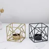 Nordic Simple Geometric Decoration Candlestick Decoration Line Beauty Wrought Iron Creative Candle Holder Home Accessories 210727