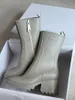 Mulheres Betty Rain Boot em PVC Boot Mohair Sock Martin Boots Zipper Vintage Square Head High Boot Inverno Mohair Sock Martin Boots Top Quality 327