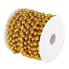 Decorative Flowers & Wreaths 8mm 10M/Roll Christmas Tree Bead Garland Artificial Plastic Pearl Spool DIY Rope Curtain