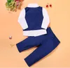 Abbigliamento formale per bambini Vestito da ragazzo Primavera Autunno Abbigliamento per bambini Completo Camicia bianca a maniche lunghe in cotone + gilet + pantaloni 2-7 anni