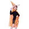 Filles Enfants Halloween Costume Sorcière Assistant Cape Cape Top Chapeau Pointu Ensemble Cosplay Party Baguettes Magiques Enfants Garçons Magicien Outfit Q0910