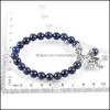 Perles, Brins Bracelets Bijoux Chakra Pierre Naturelle Lapis Lazi Arbre De Vie Bracelet Mala Perles Reiki Guérison Méditation Énergie Bracelets D