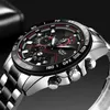 LIGE New Men Watch Business Waterproof Date Orologi Fashion Multifunzione in acciaio inossidabile Orologio al quarzo nero relojes para hombre 210329