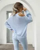 Herfst mode casual o nek off shoulder oversize truien voor dames lange mouw losse trui truien lady full winter 210514