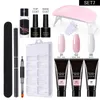 Nail Gel 150ML Extension Starter Set With 15 Ml X 7 Colours Suitable For Beginners111pcs Art Brush Tool Kit Stickers