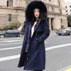 Femmes Épais Hiver Doublure Amovible Plus La Taille Vers Le Bas Coton Veste Lâche Survêtement Chaud Simplicité Long Manteau Femme 211018