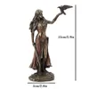 Statue di resina Morrigan La dea celtica della battaglia con la statua del finitura del bronzo della spada di corvo 15 cm per la decorazione della casa H1102239F741455