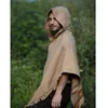 Mode Mannen Manteljas Hooded Vintage Gedrukt Tassel Cape Streetwear Oversize Poncho V-hals Losse Jas Onregelmatige Mannen Lange Trench G1007