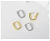 Mode Liten Geometrisk Solid Ovala Stud Örhängen Guld Silver Färg Hoop Örhängen för kvinnor Förhindra Allergy Smycken 2021