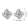 Sterling Silver Flower Earring Stud for Women Wedding Jewelry Zircon Diamond Earrings Anniversary Gift with Box