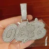 Hot Trendy Gold Plated Bling Iced Out Cz Diy Custom Name Letter Necklace with Mm Inch Rope Chain for Men Women