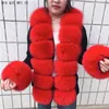 fur cardigan real coat natural knitted sweaters s racoon vest women 211122