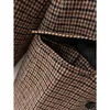 Kvinnor Mode Plaid Slim Blazer Office Ladies Notched Collar Double Breasted Suits Girls Loose Street Wear Toppar 210521