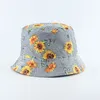 Sommer Panama Eimer Hut Umkehrbare Angelkappe Sun Blume Print Womens Hats Bob Chapeau Fisherman Hut
