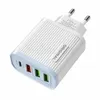 ファーストクイック充電QC3.0 PD 4PORTS EU US AC HOME TRAVEL USB C WALL CHARGER POWERADAPTERSプラグプラグiPhone 15 14 11 12 13 Samsung HTC Android電話