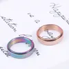 Rotatable Band Rings Stainless Steel Gold Rainbow Finger Rotating Spinner Ring for Women Men Fashion Jewelry Will and Sandy