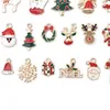 Jul hängsmycke charm för halsband droppe olja DIY Santa Claus smycken accessorie legering snögubbe små klock örhängen pendants 12ZF K2