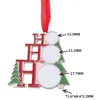 Sublimation Blank Metal Christmas Decorations Heat Transfer Santa Claus Pendant DIY Christmas Tree Ornament Writable Gifts T2I52402