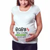 赤ちゃんは妊娠中のTシャツガールマタニティ半袖トップス妊娠シャツママ服ティー20220303 H1