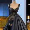 Luxury Prom Dresses z odpinanym pociągiem czarne cekiny arabska suknia wieczorowa Dubai damska party nosić szata de mariée